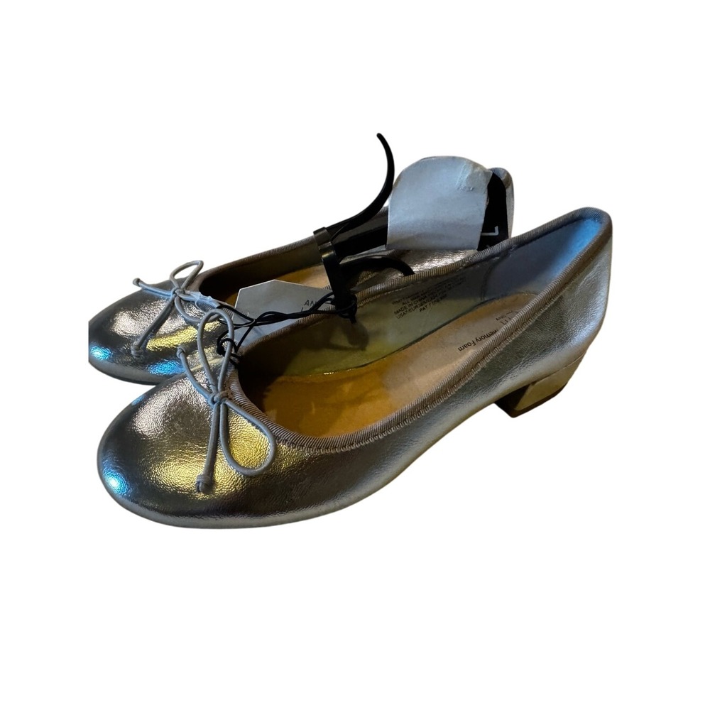 Time and Tru Metallic Silver Ballet Flats with Low Heel